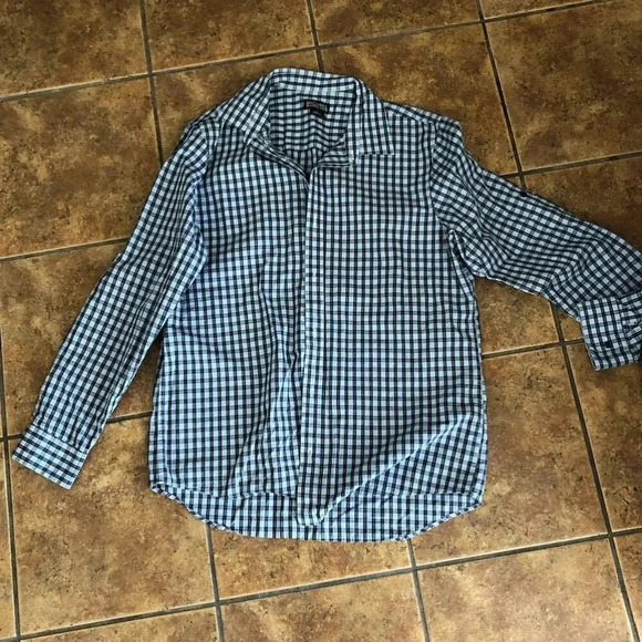 Michael Kors Checkered Button Shirt with Roll up Button Sleeves Size L - Picture 1 of 4